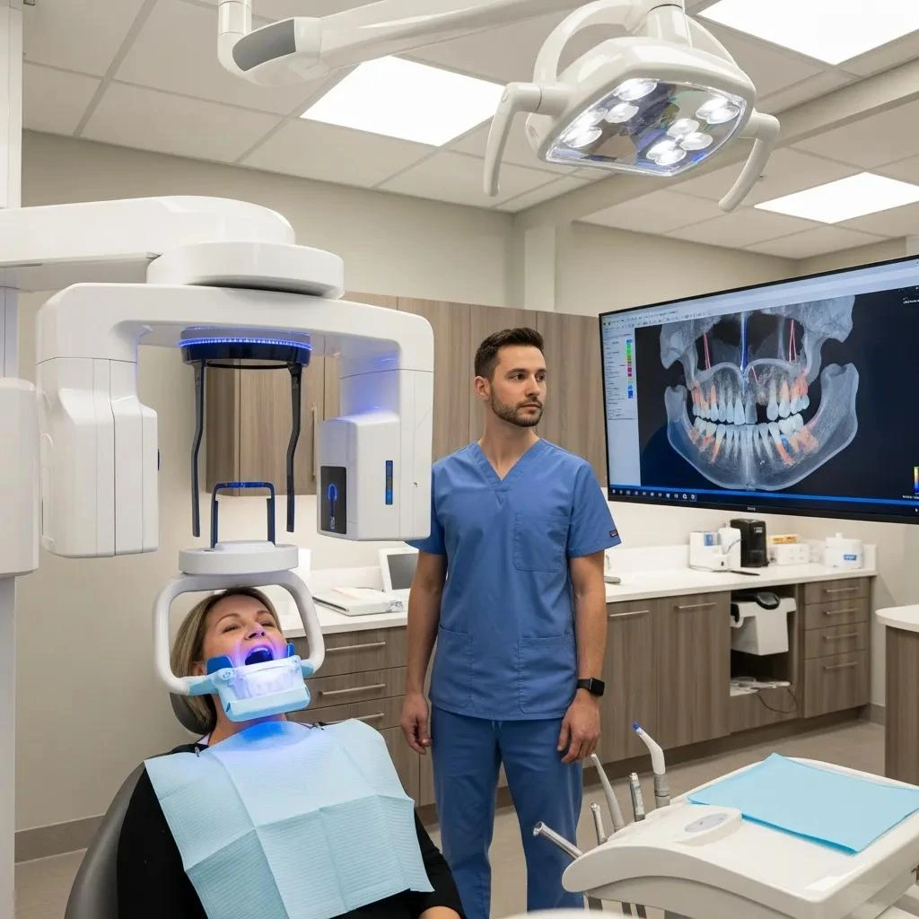 M&aacute;quina de rayos X dentales 3D que captura im&aacute;genes detalladas en una cl&iacute;nica dental