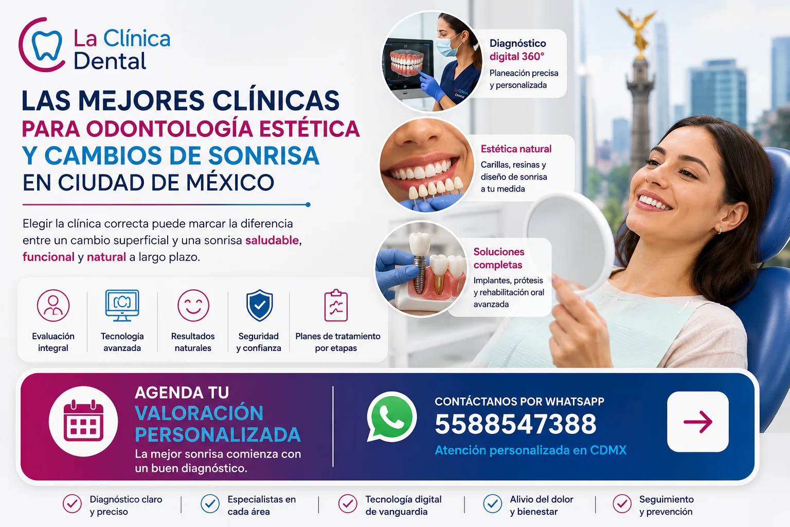 Las mejores cl&iacute;nicas para odontolog&iacute;a est&eacute;tica y cambios de sonrisa en Ciudad de M&eacute;xico.